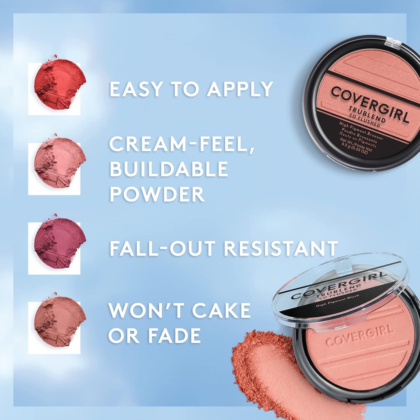 COVERGIRL Trublend So Flushed High Pigment Bronzer, Sunset Glitz, 0.33 Oz, 1 Count (Pack of 1)