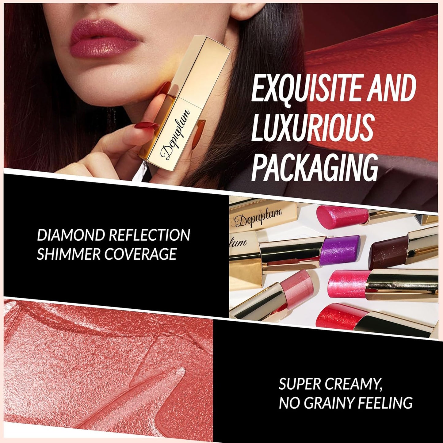 Red Pink Lipstick Moisturizing for Women Shimmer Tinted Lip Balm Hydrating Nourishing Rasberry Lip Gloss Vegan& Cruelty Free Lip Makeup, ZG116 Crystal