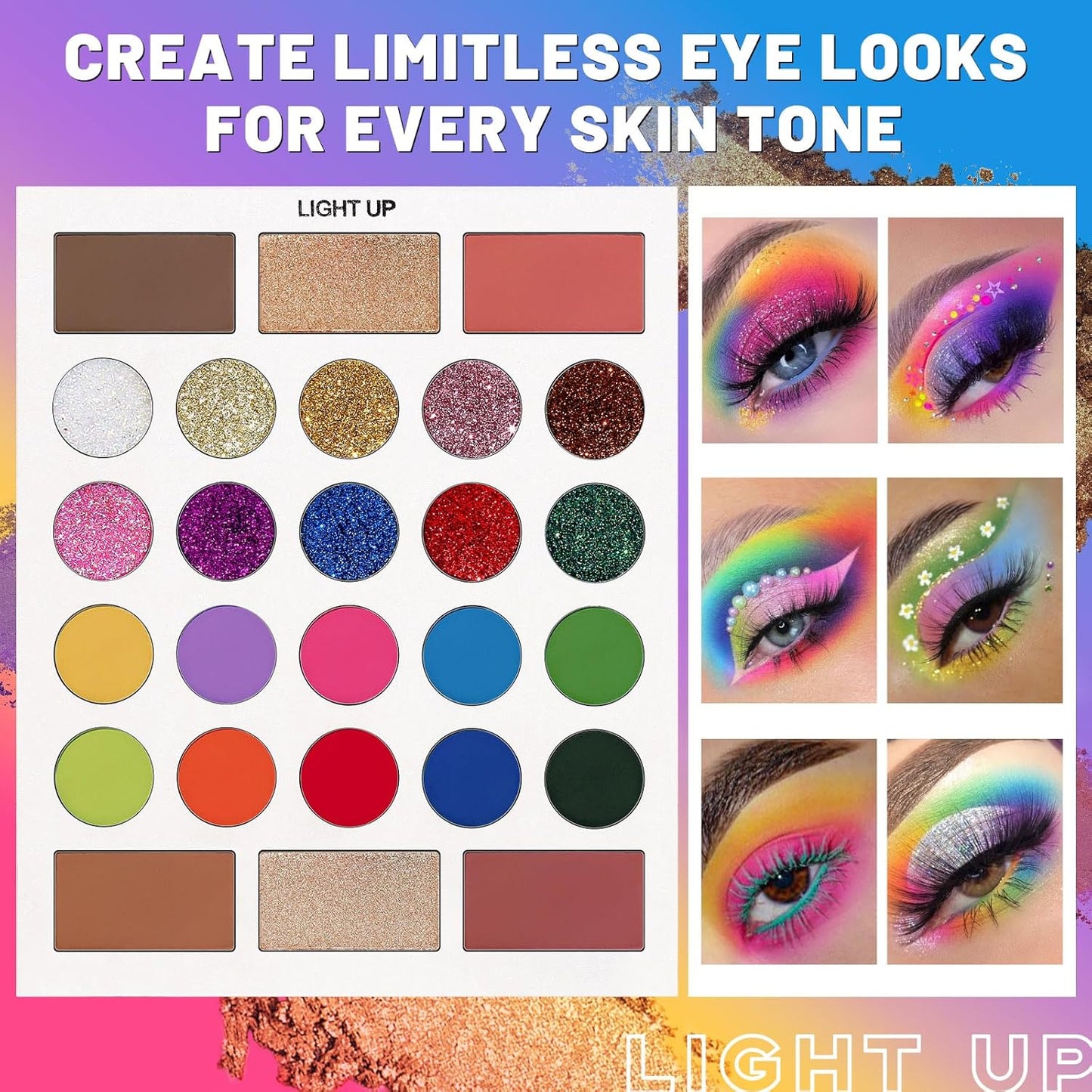 UCANBE 86 Colors Eyeshadow Makeup Palette + 15 Brushes Set, Matte Glitter Highly Pigmented Long Lasting Eye shadow, Blush, Contour, Highlighter All in One Make Up Kit for Halloween Costume & Daily Use