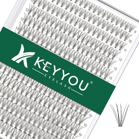 Lash Clusters 300Pcs Individual Lashes 10D 0.1C Curl 9-18MIX Lash Extensions Clusters Lashes Soft&Natural False Eyelashes Individual DIY Eyelash Extension at Home(10D-0.1C,9-18MIX)