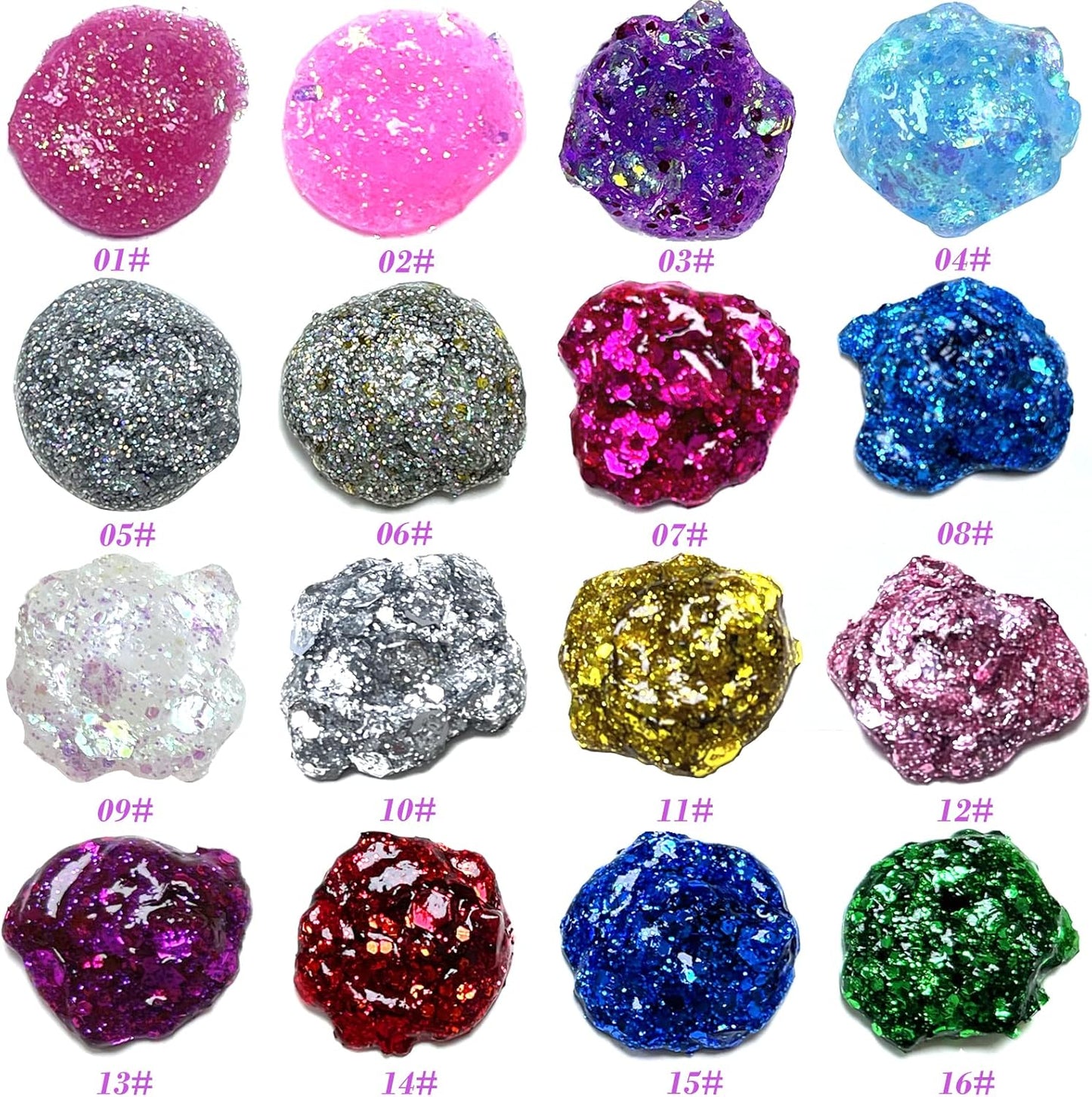 Holographic Face Glitter Gel Body Shimmer Makeup for for Hair, Face, Clavicle, Arm, Nail, Eyeshadow, Long Lasting Waterproof Mermaid Sequins Party Glitter for Rave Festival, 1.35oz (Pure Silver #10)