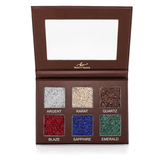 Glitter Eyeshadow Palette, Pressed Pigmented Mineral Ultra Eyeshadow Palette, Long Lasting, Quick Drying, Loose Glitter Glue for Eye Crystals Makeup