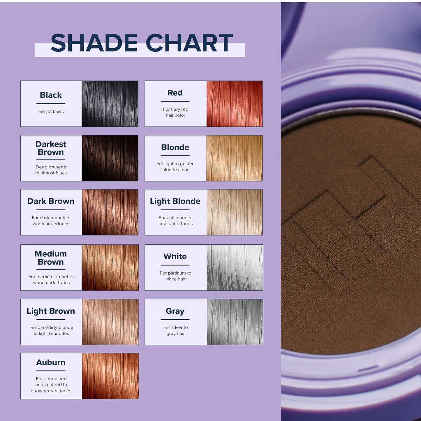 TRUHAIR Root & Scalp Cover Up Refill, Waterproof Pressed Powder for Gray Coverage, Bald Spots & Thinning Hair, Root Touch Up Color, 0.35 oz (Light Brown)
