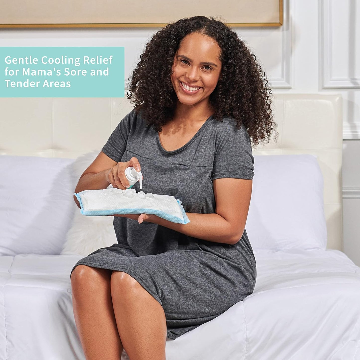 Postpartum Care Kit for Mom (14-Piece) - Includes Labor and Delivery Gown, Peri Bottle, Witch Hazel Foam, Pad Liners & More! with Hospital Essentials for Women After Birth