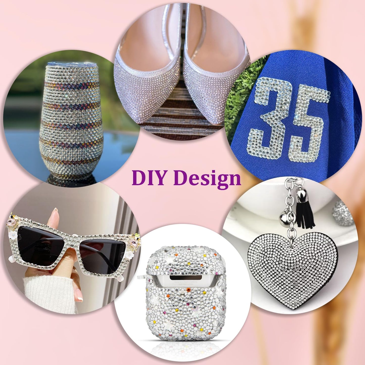 30000Pcs Resin Rhinestones for Bedazzling with Tweezers, Clear Rhinestones for Crafting with B7000 Jewelry Glue for DIY Crafts Clothing Tumblers Shoes Fabric Nail Art
