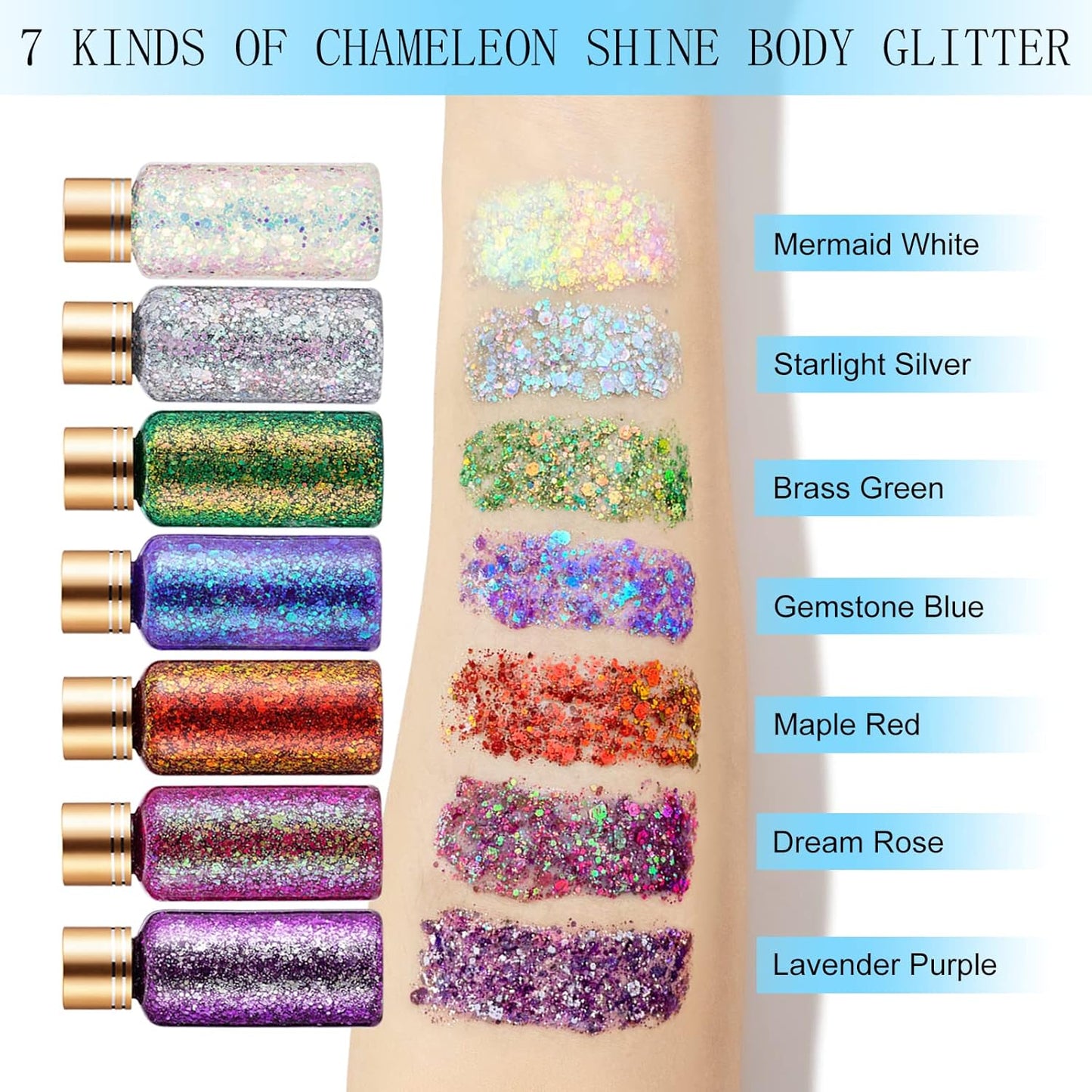Lavender Purple Glitter Gel for Women Kids, Face Body Hair Glitter Gel, Holographic Chunky Mermaid Sequin Shimmer Makeup for Singer Concert Music Festival Rave Accessories, 1oz/Jar