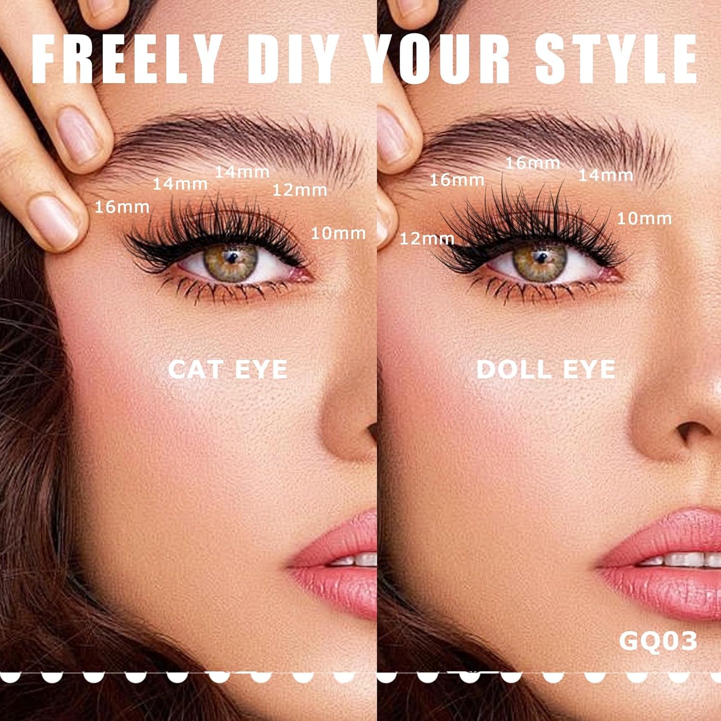 GAQQI Lash Clusters, Eyelash Clusters 120PCS C Curl Individual Lashes, Wispy Cluster Eyelash Extension 10mm Only, Natural Looking Cluster Lashes （GQ03, C Curl, 10mm)