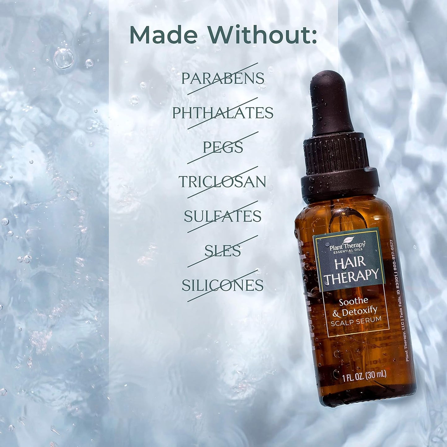 Plant Therapy Hair Therapy Soothe & Detoxify Scalp Serum 1 oz with Hyaluronic Acid & Essential Oils, Remove Product Buildup, Balance Oils, and Stimulate Circulation