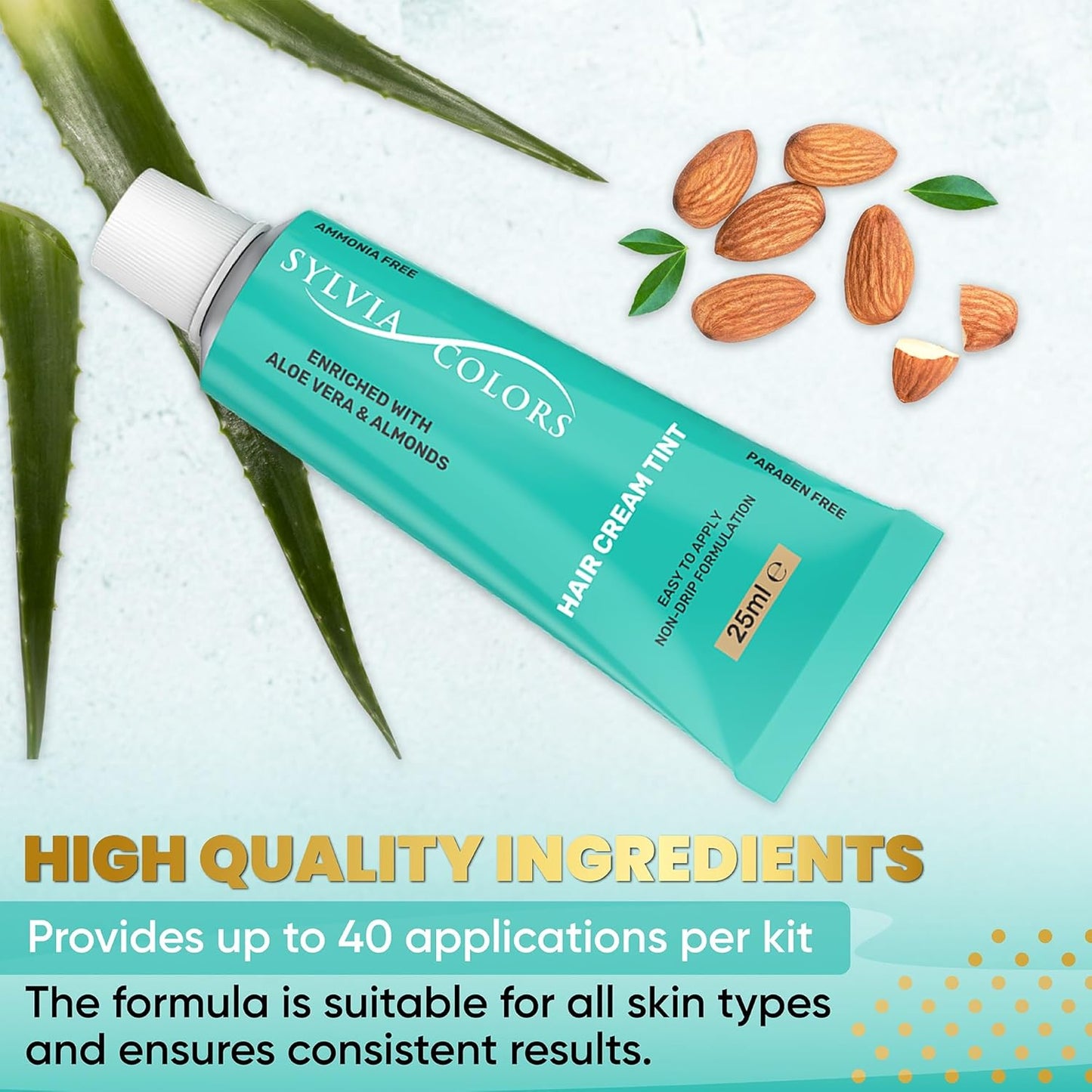 Professional Tint Kit Semi-Permanent 40 Applications Lasts 4-6 Weeks Spot Coloring Set WaterprooF (Black, 25 ML)