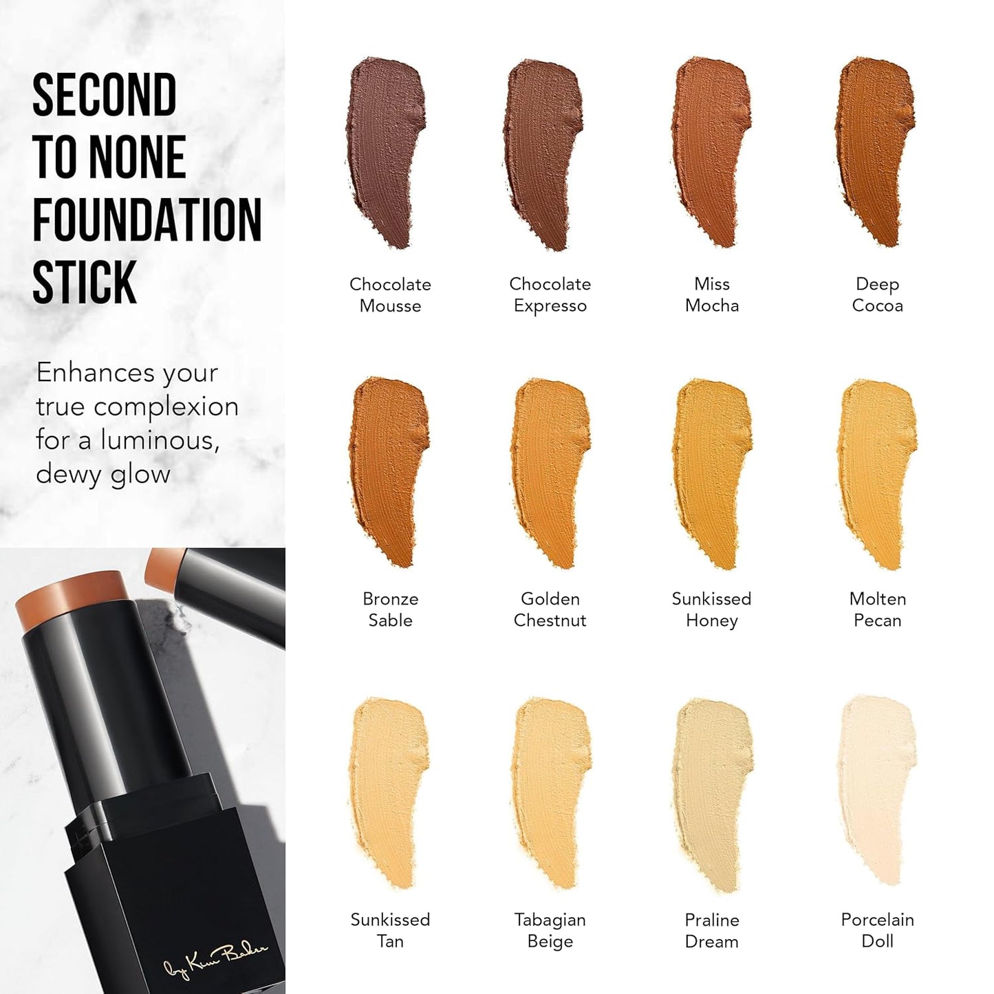 Glamazon Second to None Foundation Stick, Sunkissed Honey, Light-to-Full Coverage, Weightless Makeup With a Glowy Natural Finish