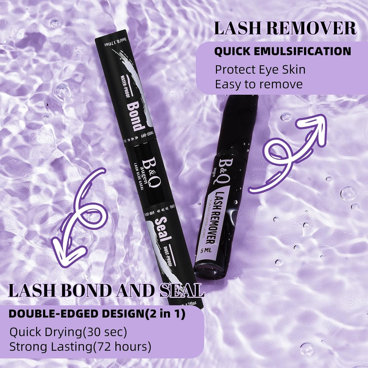 B&Q Lash Clusters 156PCS Lash Clusters Kit B05 DIY Lash Extension Kit Eyelash Extension Kit 8-18mm Lashes Clusters with Lash Bond & Seal Lash Applicator Tool for Self Use (Kit,B05)