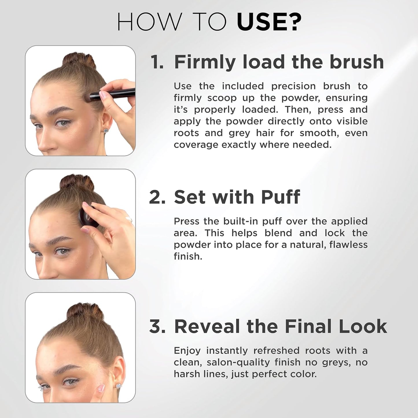 THICK FIBER Root Touch Up Set - Hairline Concealer for Thin and Thinning Hair, Water & Sweat Resistant, with Brush (Medium Golden Brown)