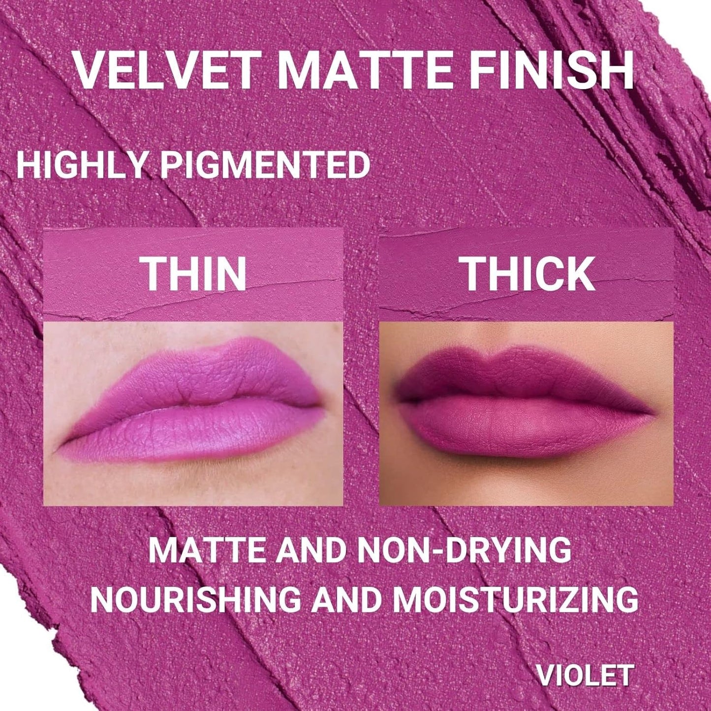 Oulac Violet Soft Matte Lipstick| Lipstick & Blush Duo| Velvet Smooth Lip Stick| Highly Pigmented & Misty Texture| Full Coverage Lip Stains Enriched with Rose Oil| Vegan & Clean Beauty| Y11