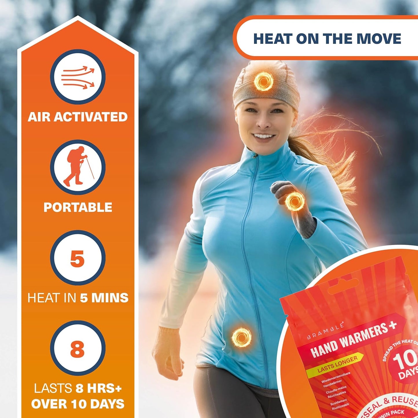 Bramble Hand Warmers Disposable Value Pack (2 Warmers per Pack) Pocket Warmers for Hiking, Outdoor Activities, Skiing - up to 10 Hours of Heat