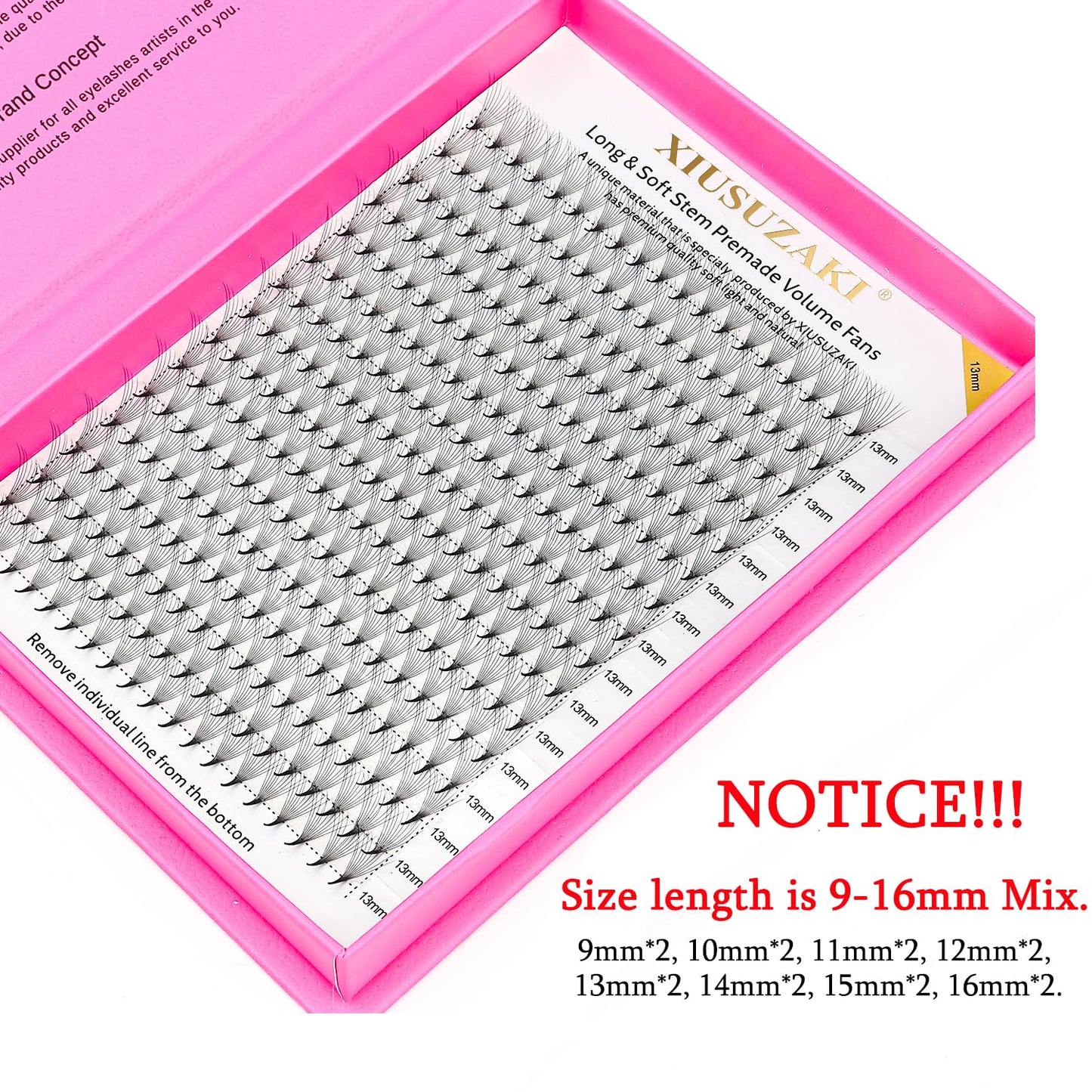 Premade Fans Eyelash Extensions 12D Volume Lash Extensions 0.07 Thickness Eyelash Extension C Curl Premade Lash Fans Mix 9-16mm Fluffy Soft Handmade Lash Fan(12D-0.07-C,9-16mm)