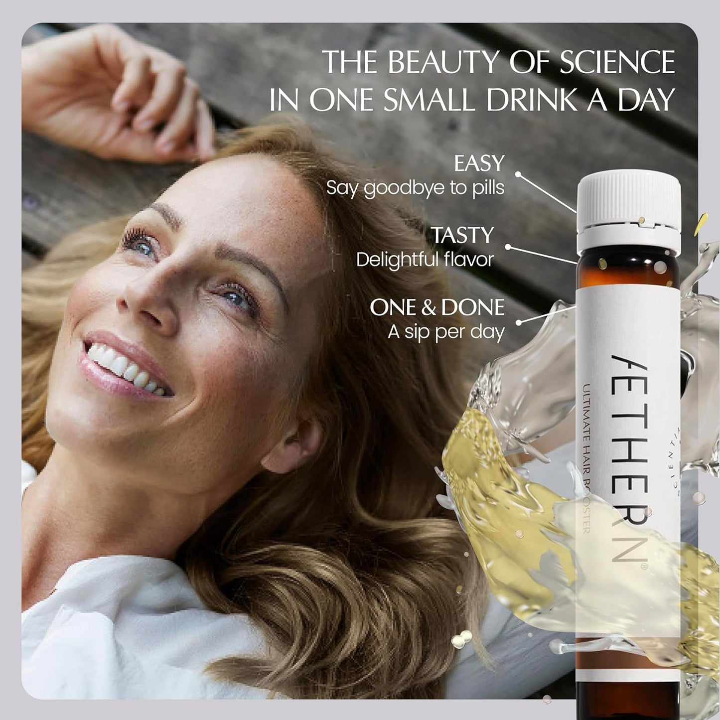 Liquid Hair Growth Supplement with Biotin. Ready-to-Drink. Clinically Proven for Stronger and Shinier Hair, Less Shedding, + Scalp Coverage. Anti-Hair Loss. 28 Servings Ultimate Hair Booster