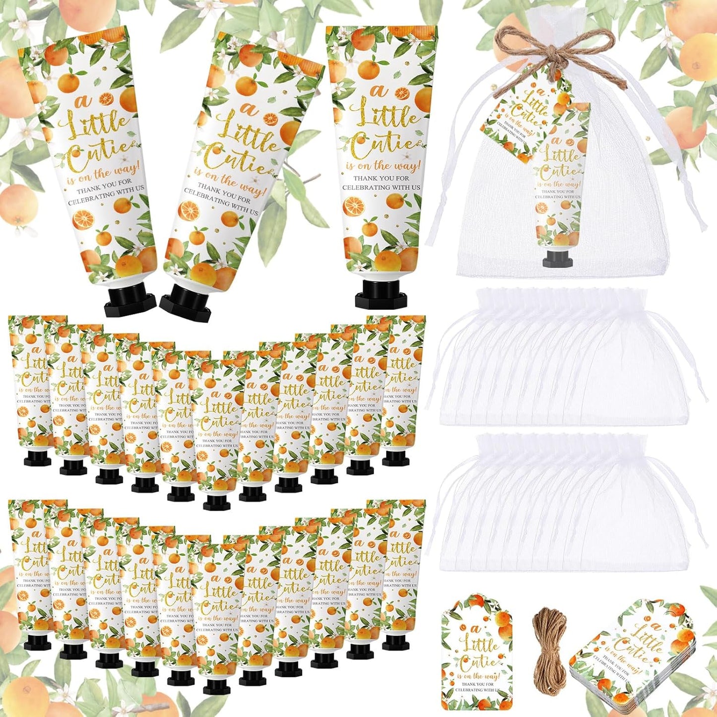 48 Sets Baby Shower Hand Cream Party Favors for Guests Gift Bulk Travel Size Hand Lotion Set for Baby Shower Wedding Christmas(Little Cutie)