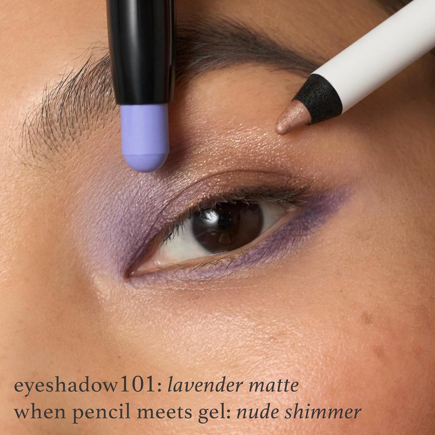 Julep Twice As Nice Eyeshadow Stick and Eyeliner Duo | Includes Eyeshadow 101 Creme-to-Powder Waterproof Shadow Stick, Lavender Matte and All-Day Gel Eyeliner Pencil, Nude Shimmer