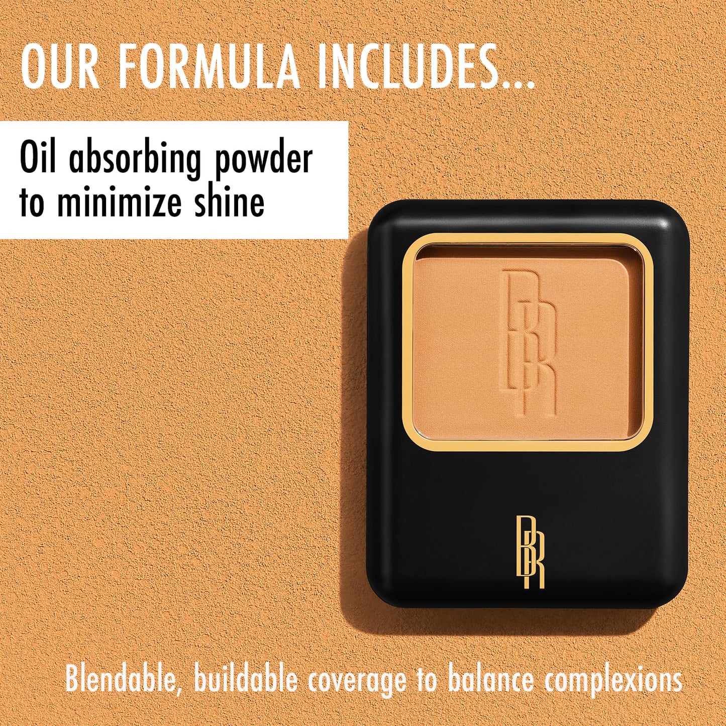 Black Radiance Pressed Powder, Buildable & Blendable Matte Finish Shine Control Compact with Mirror & Applicator, Cruelty-Free & Vegan - Biscotti