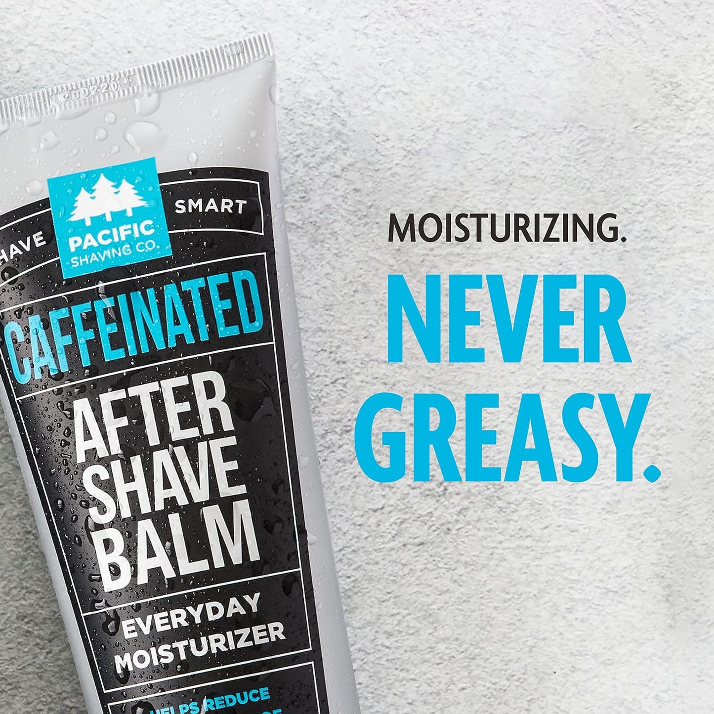 Pacific Shaving Company Caffeinated Aftershave, Men's Grooming Product - Antioxidant Daily Face Lotion + After Shave - Soothing Aloe & Spearmint Post Shave Balm for Sensitive Skin (3.4 Oz)