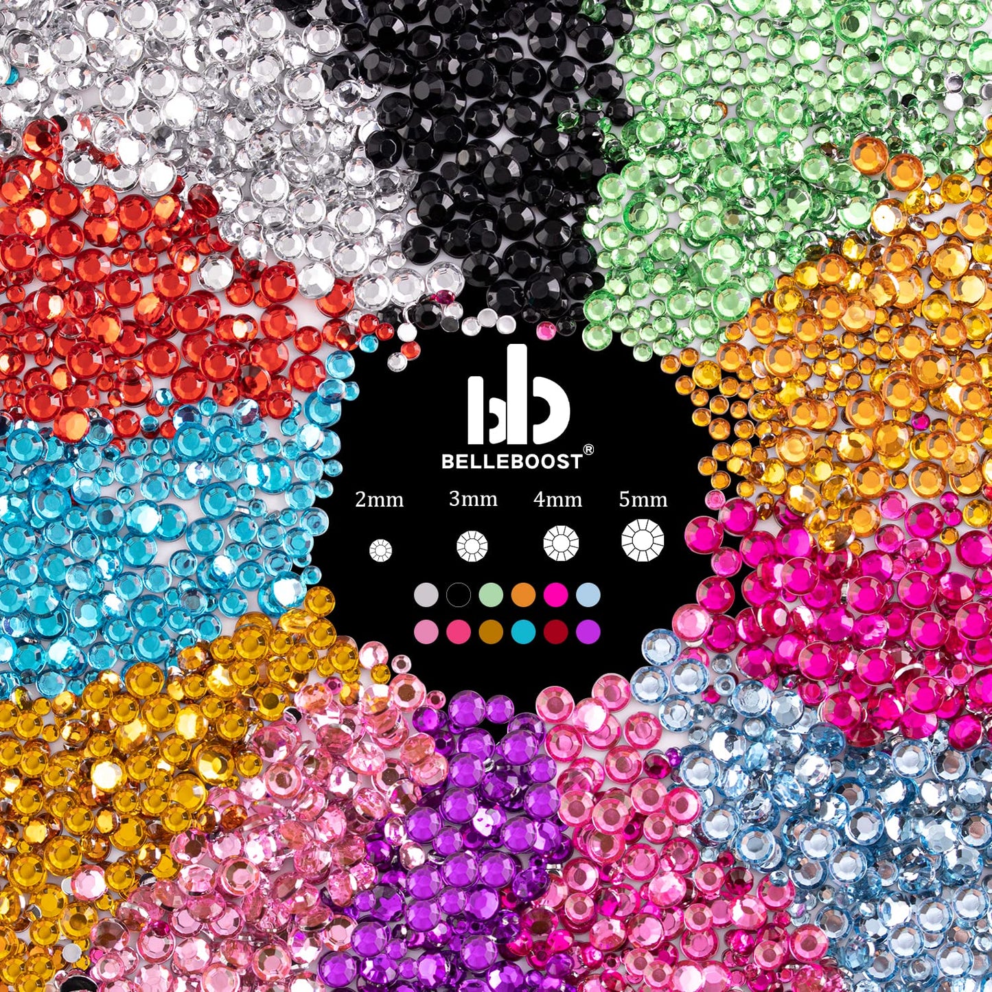 Flat Back Rhinestone+Half Round Pearl Kits Colorful Rhinestones+Beige Pearls With Picker Pencil And Tweezer For Home DIY And Professional Use