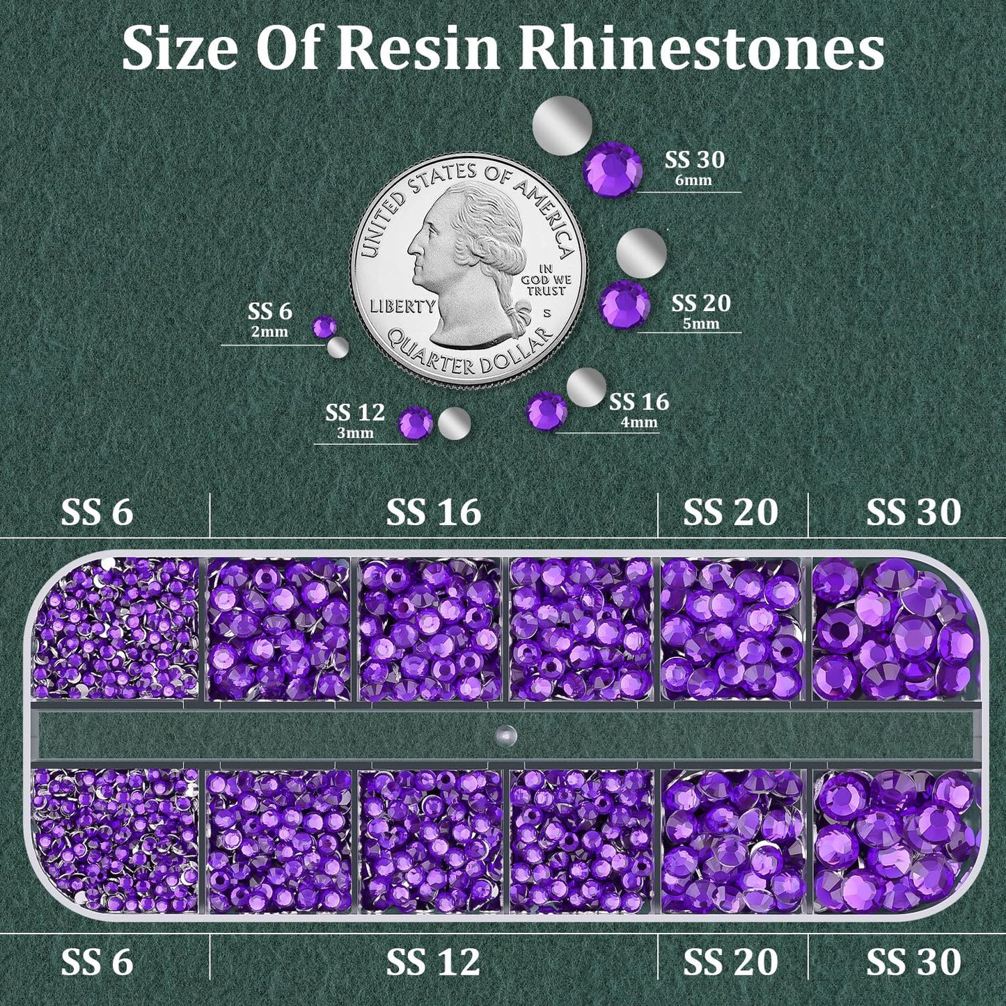 Resin Rhinestones for Crafting with B7000 Jewelry Glue, 1 Box Blue Purple Flatback Crystals with 3Pcs 10ml Glue for Bedazzling Crafts DIY Nail Art Makeup，Non Hotfix Gems for Clothing Shoes