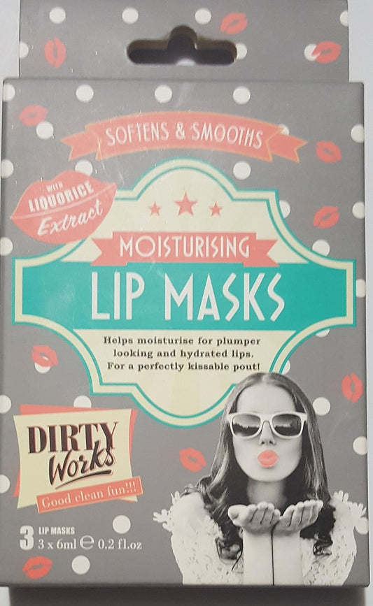 Dirty Works Moisturising Lip Masks, 3 Lip Masks