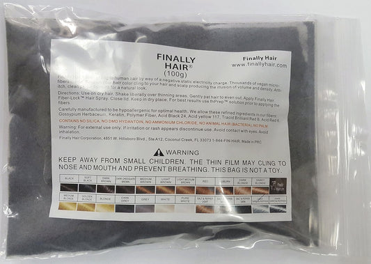 Hair Building Fibers 100 Grams Refill Your Existing Bottle. Highest Grade Fiber By Finally Hair (Grey & Pepper Light (grey with dark highlights))